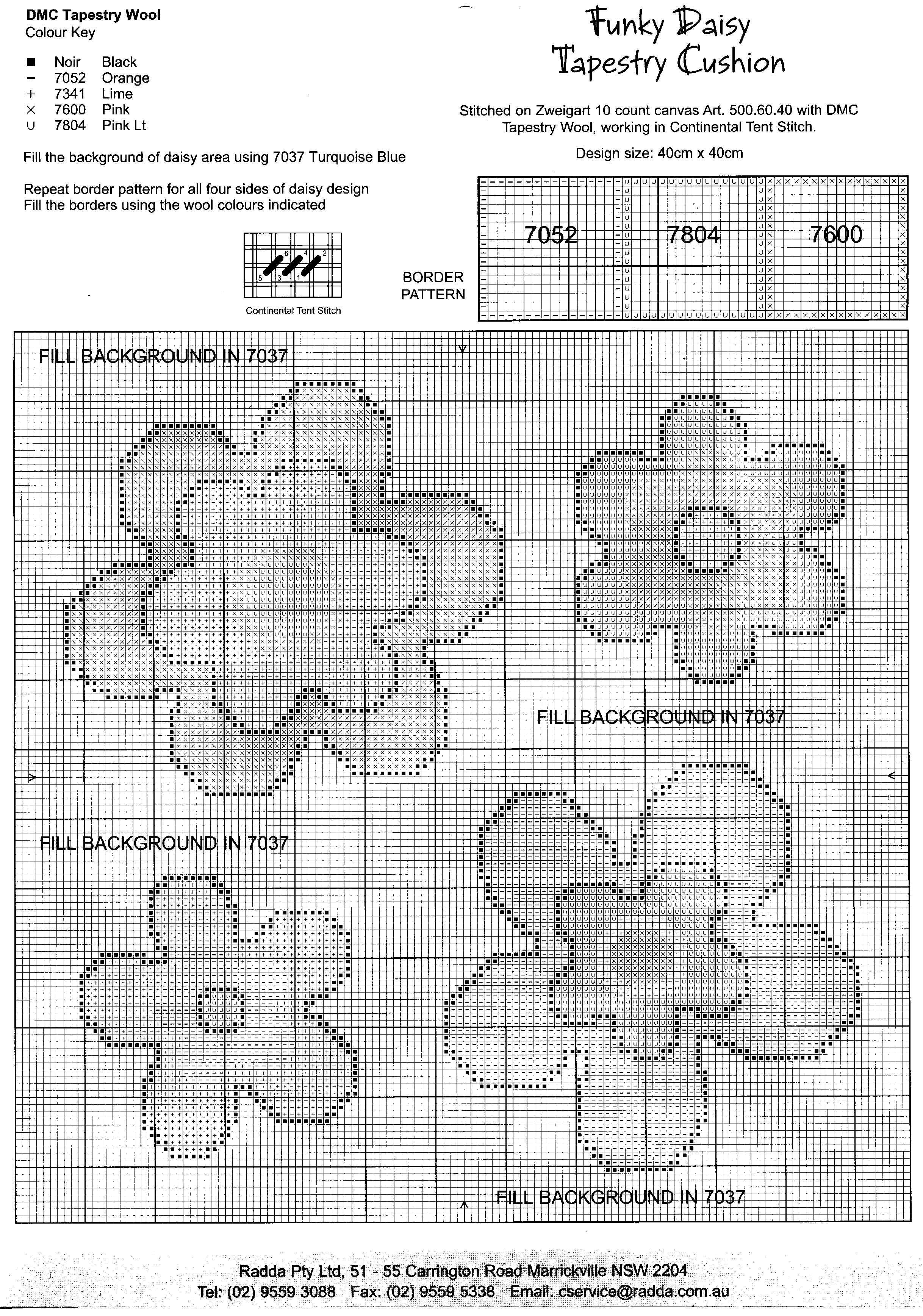 Schema punto croce Fiori Colorati 02