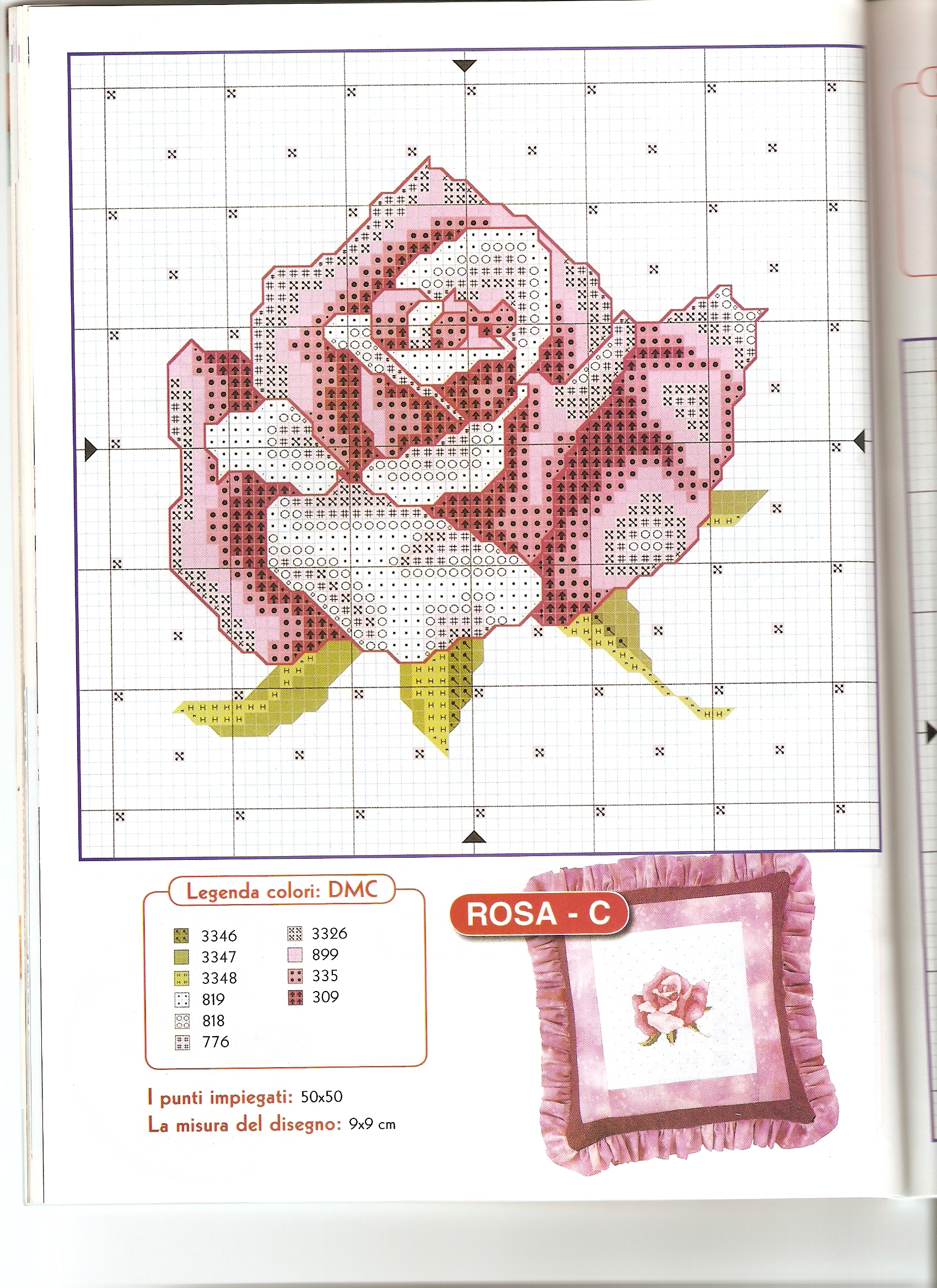 Schema punto croce Rosa