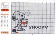 Schema punto croce Cuscino Snoopy 03