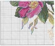 Schema punto croce Fiori Rosa 14