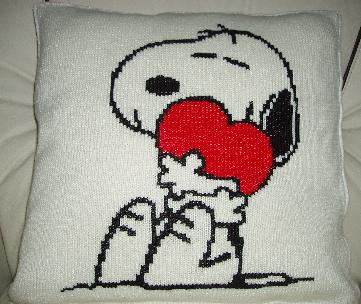 Schema punto croce Snoopy Con Cuore 01