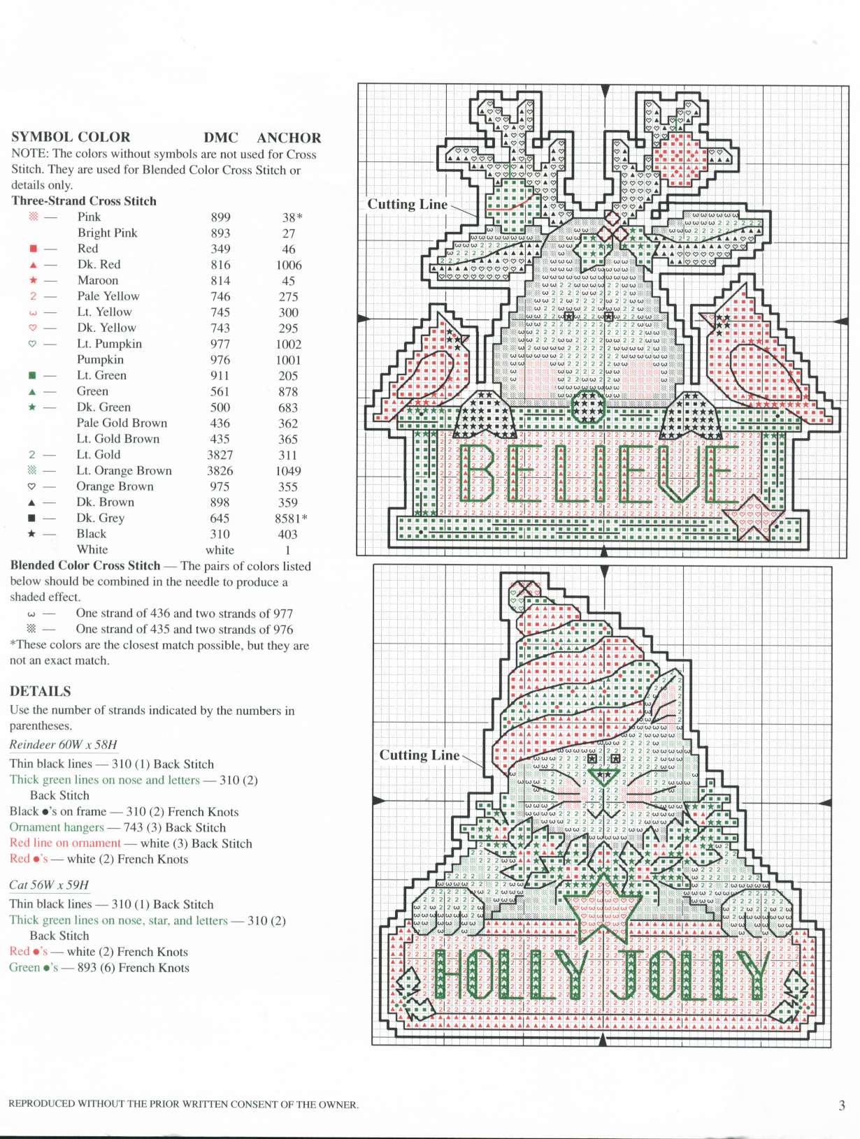 Schema punto croce Decorazione 3c