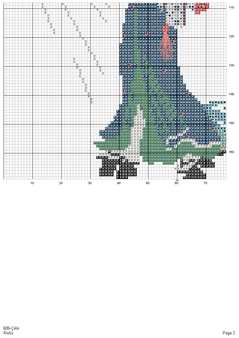 Schema punto croce Cinese Azzurra 3