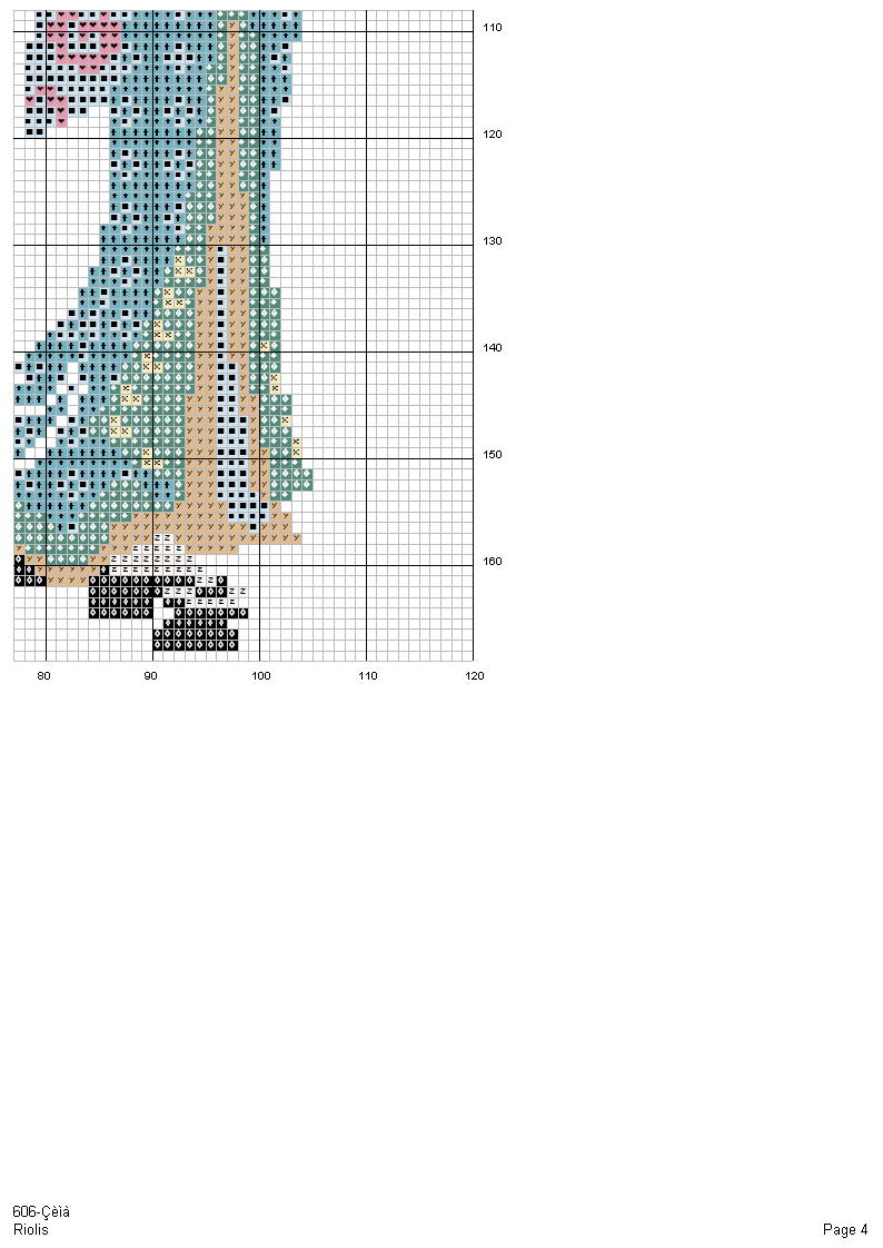 Schema punto croce Cinese Azzurra 5