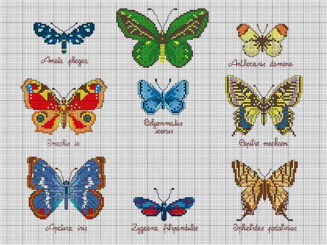 Schema punto croce Farfalle 30