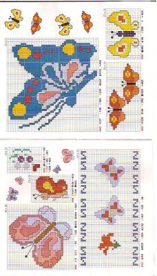 Schema punto croce Farfalle 34