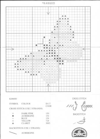 Schema punto croce Farfallina B