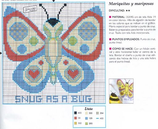 Schema punto croce Mariposa