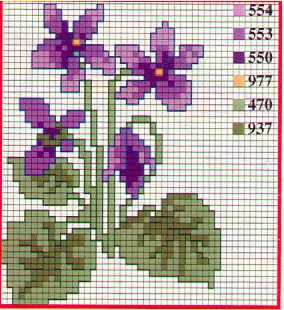 Schema punto croce Fiori Fiori 26