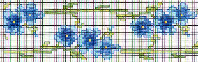 Schema punto croce Fiori Fiori blu