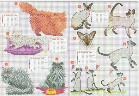 Schema punto croce Gatti Vari1