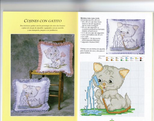 Schema punto croce Gatto Acqua2