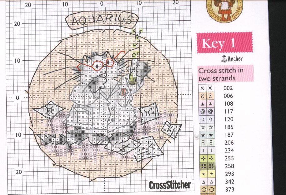 Schema punto croce Gatto Acquario