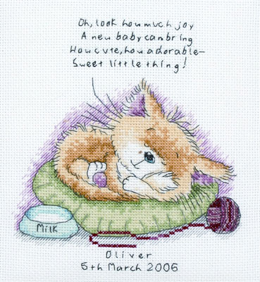 Schema punto croce Gatto Dorme 6a