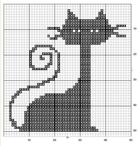 Schema punto croce Gatto In Legno