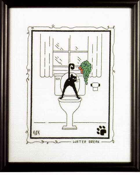 Schema punto croce Gatto Nero Bagno1