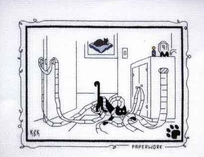 Schema punto croce Gatto Nero Carta1