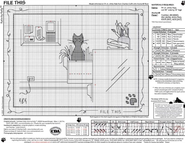 Schema punto croce Gatto Nero Cassetto2