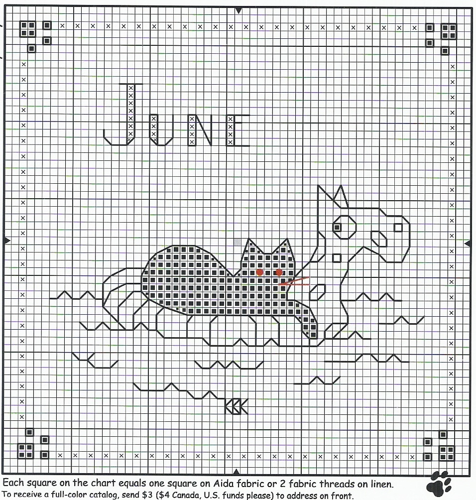 Schema punto croce Gatto Nero Giugno2