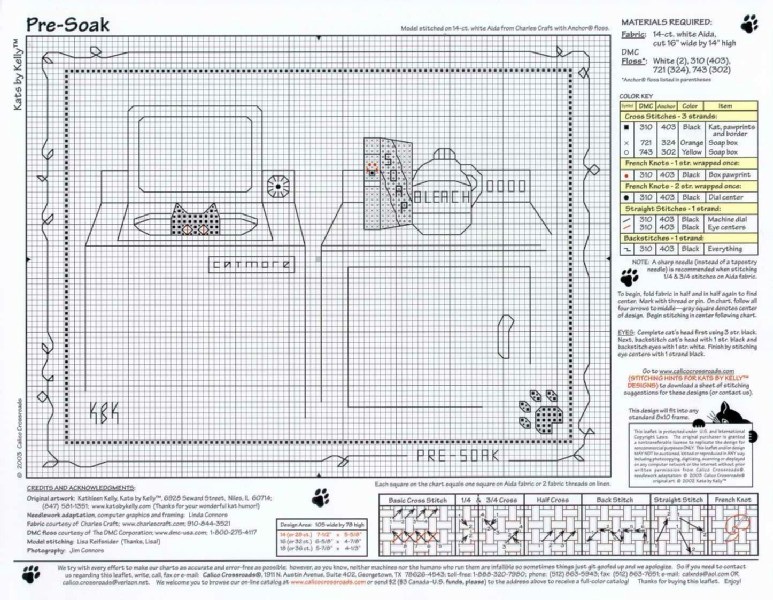 Schema punto croce Gatto Nero Lavatrice2