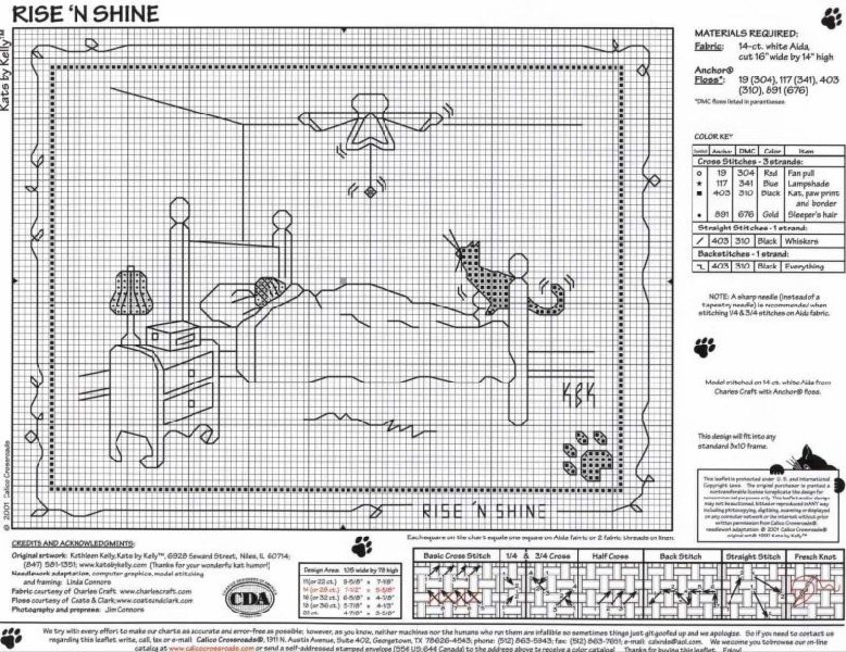 Schema punto croce Gatto Nero Letto2