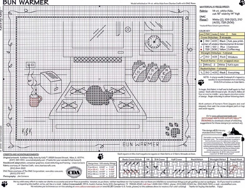 Schema punto croce Gatto Nero Pericolo2