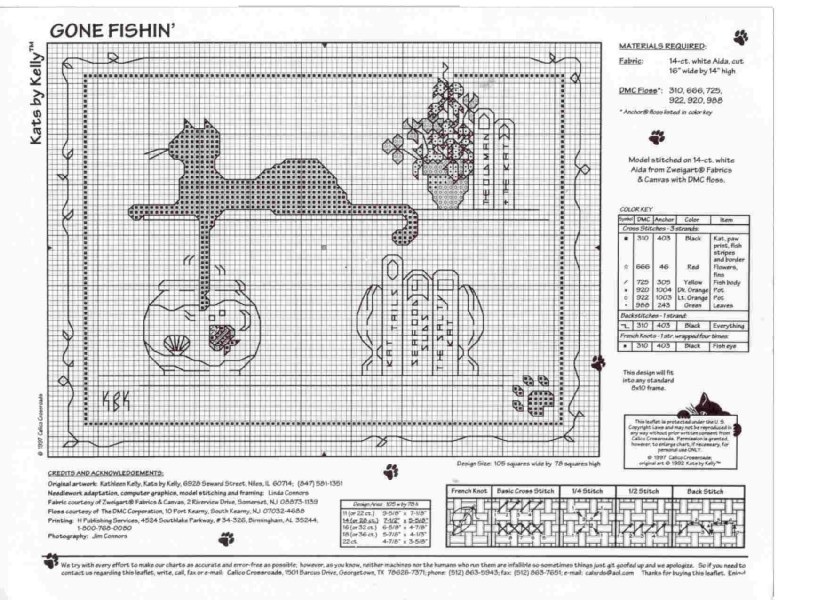 Schema punto croce Gatto Nero Pesce2