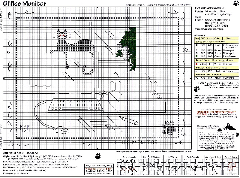 Schema punto croce Gatto Nero Su Pc2