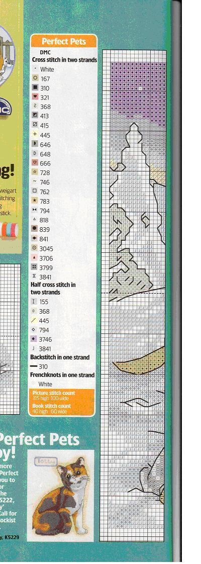 Schema punto croce Gatto Neve3