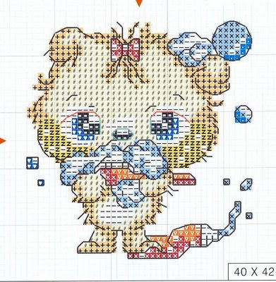 Schema punto croce Gatto Spazzolino