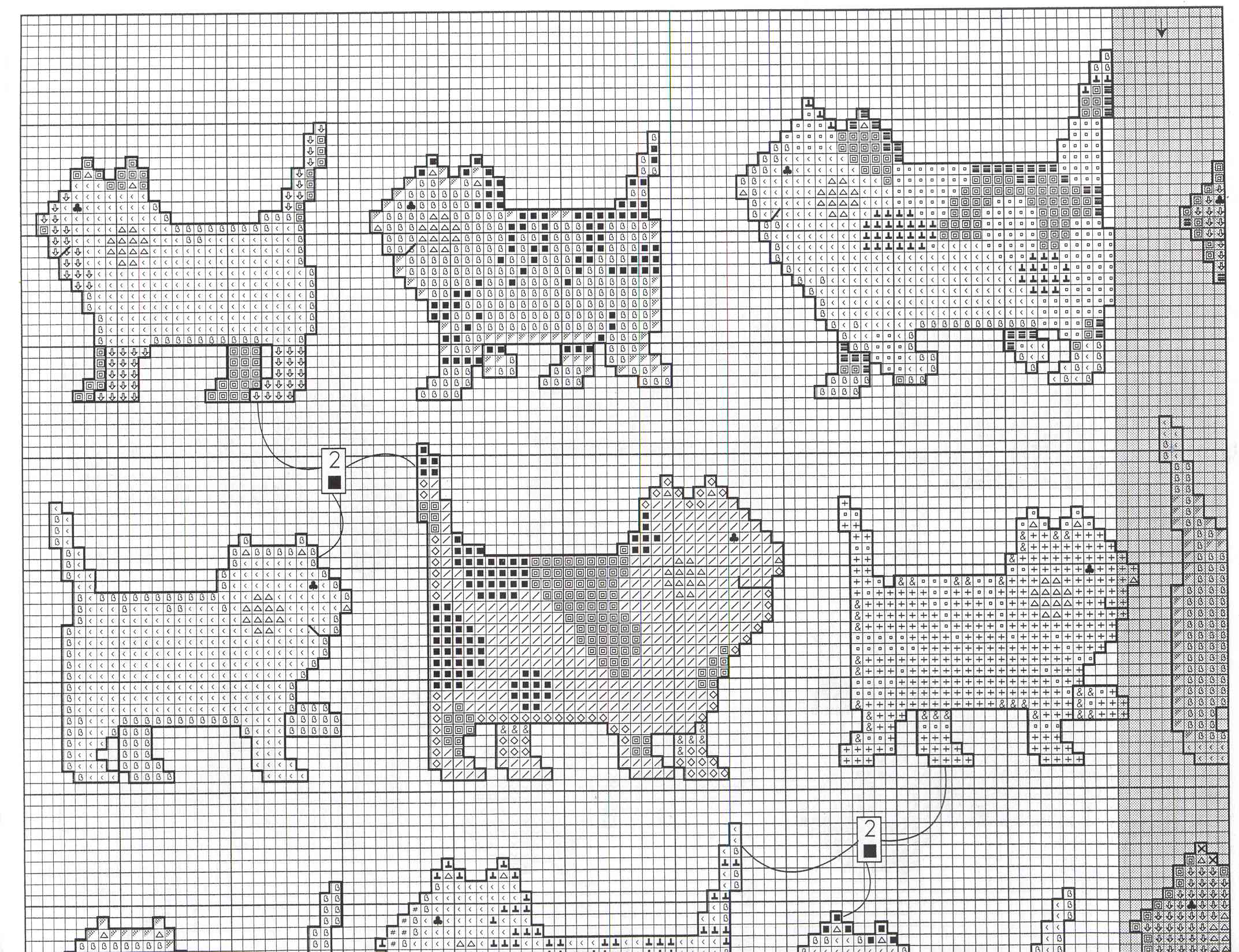 Schema punto croce Quadro Gattini2