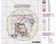 Schema punto croce Gatto Capricorno