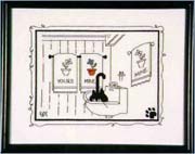 Schema punto croce Gatto Nero Lavandino1