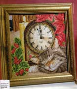 Schema punto croce Gatto Orologio1