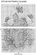 Schema punto croce Gatto Tra Farfalle3