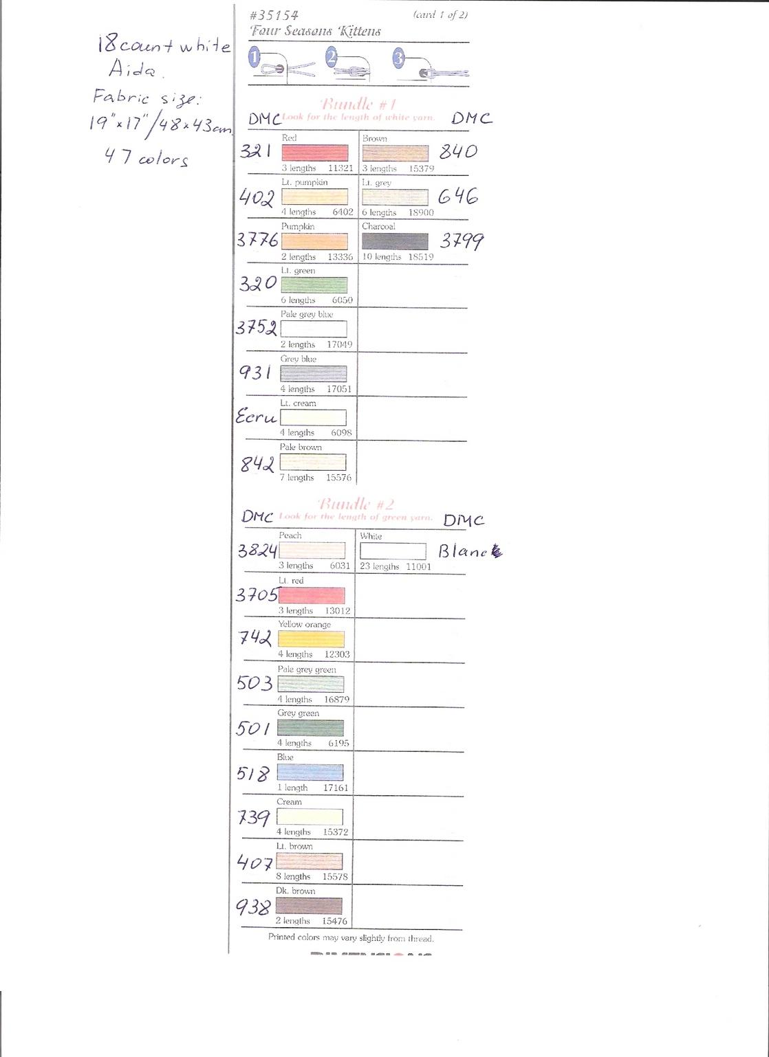 Schema punto croce Stagioni Gatti 1b