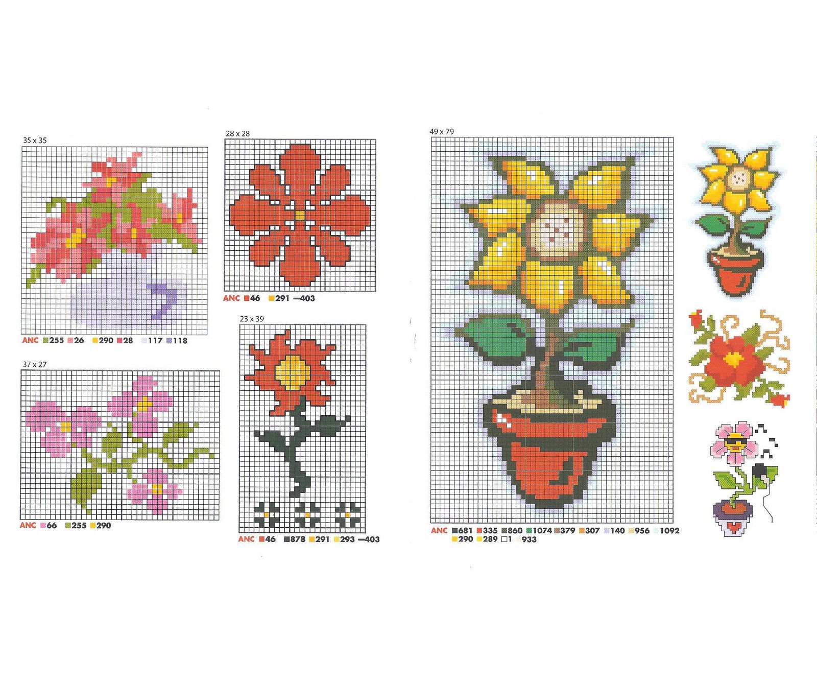 Schema punto croce Vasetto Girasole