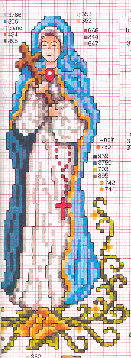 Schema punto croce Madonnina 1