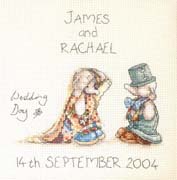 Schema punto croce Sposi Elefantini 01