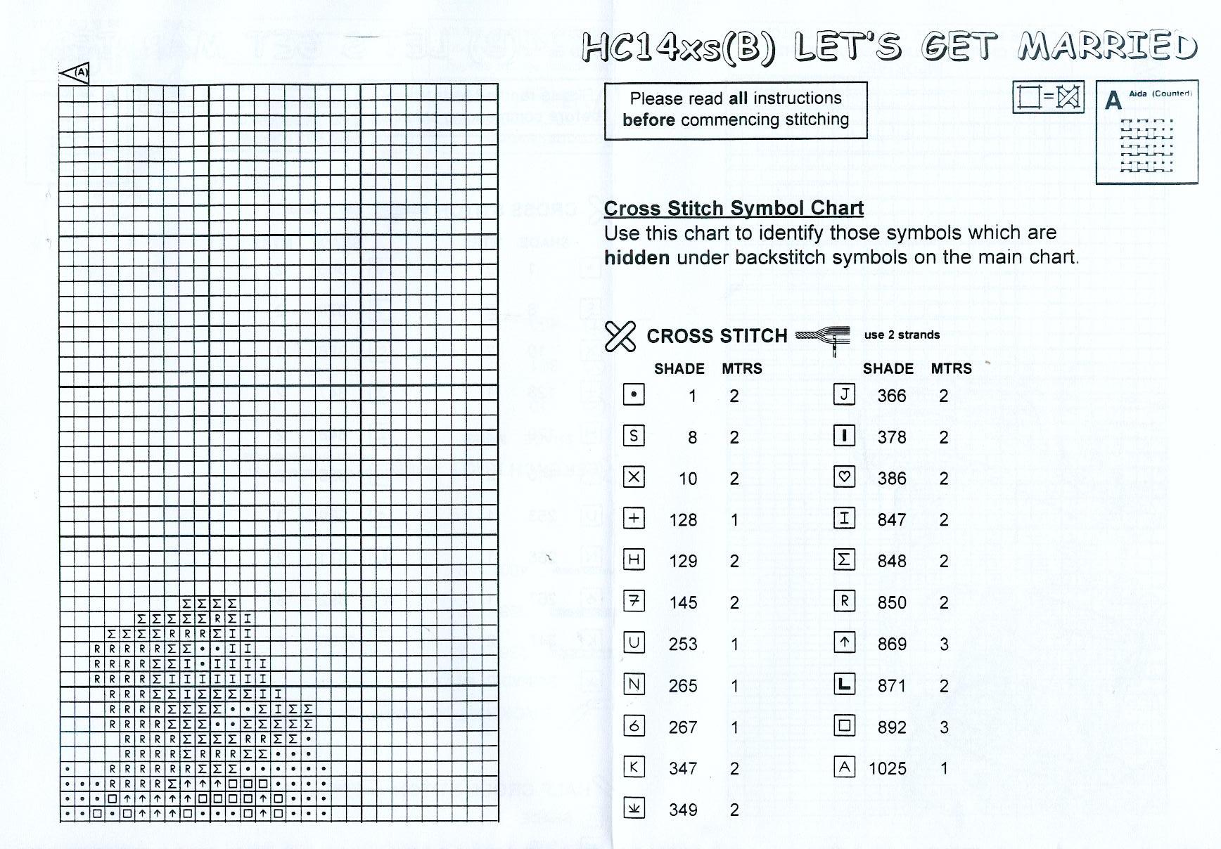 Schema punto croce Sposi Elefantini 07