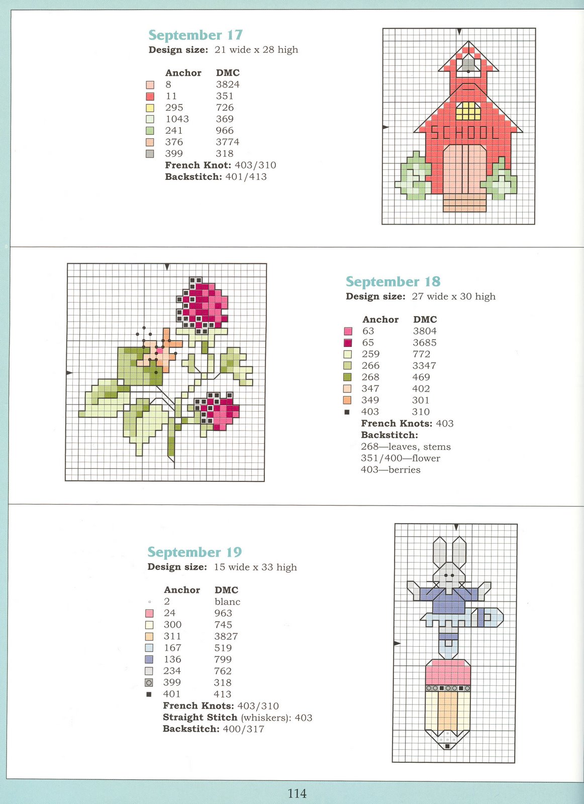 Schema punto croce Idee Infantili 38