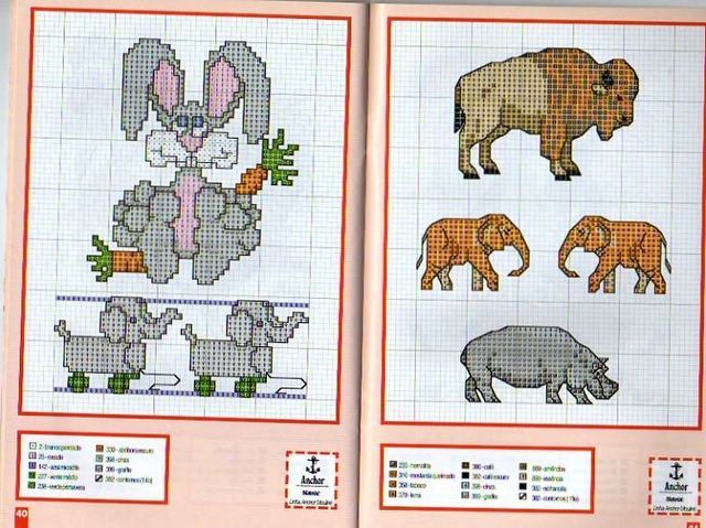 Schema punto croce Mini Animali 20