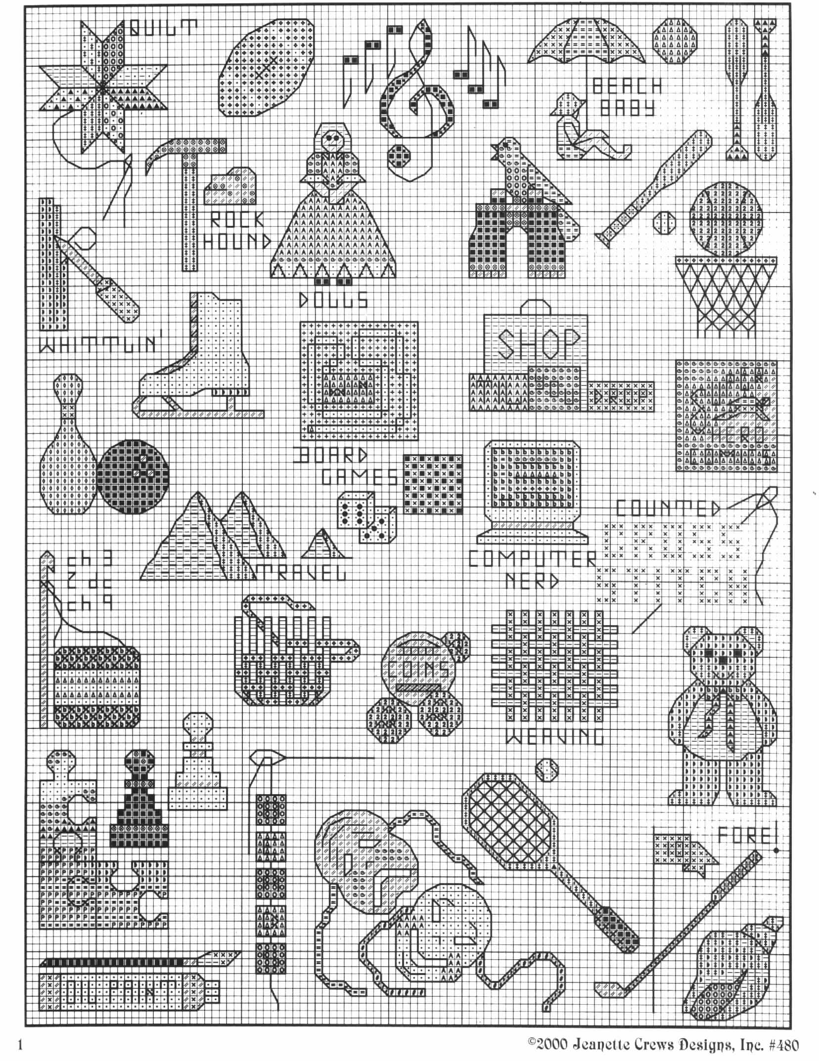 Schema punto croce Pastimes 02