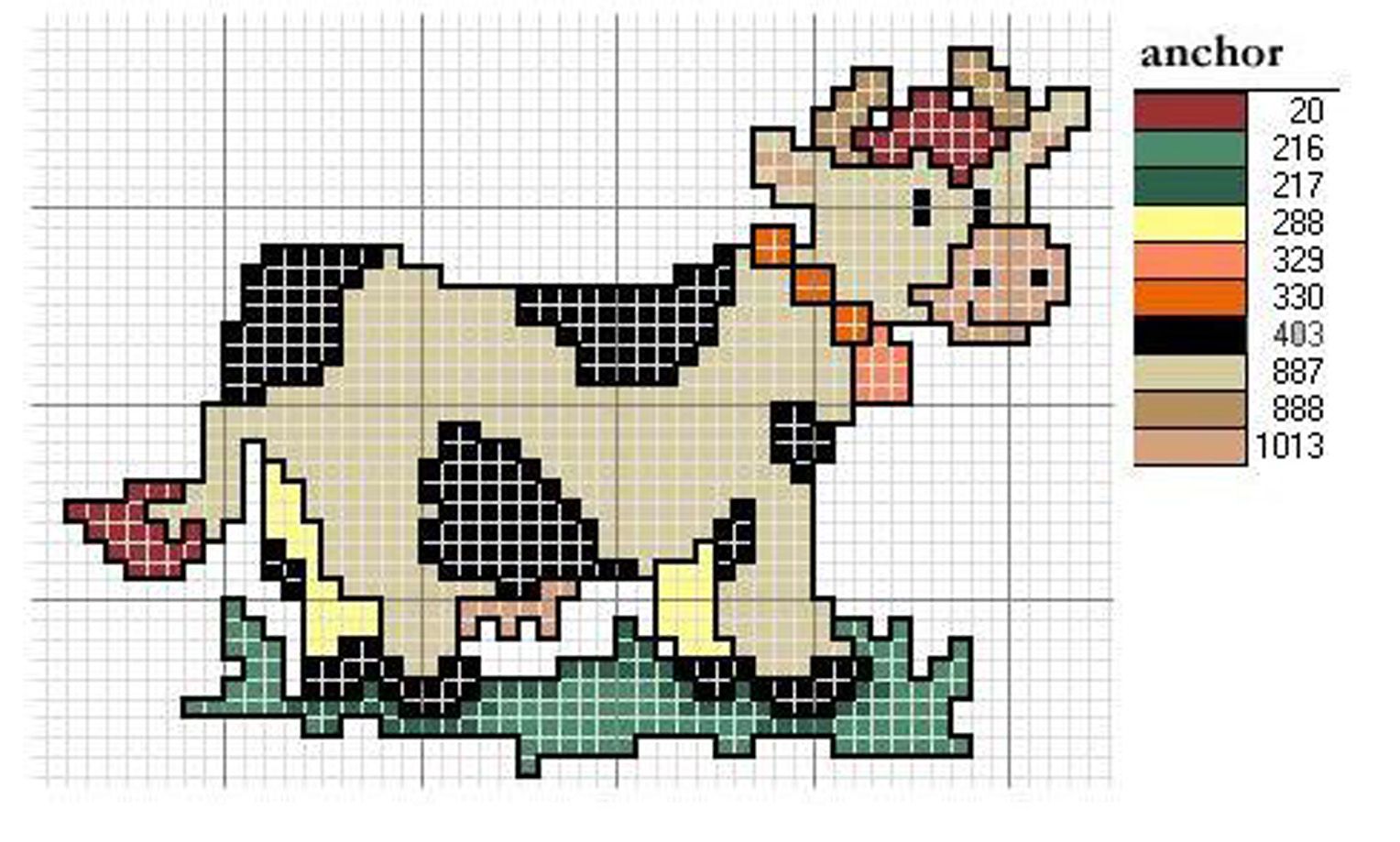 Schema punto croce Vacchetta