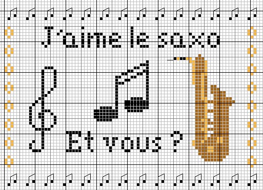 Schema punto croce Sassofono