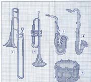 Schema punto croce Strumenti Musicali 22