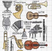 Schema punto croce Strumenti Musicali 3