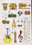 Schema punto croce Strumenti Musicali 30