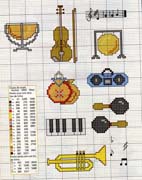 Schema punto croce Strumenti Musicali 32