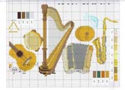 Schema punto croce Strumenti Musicali 44